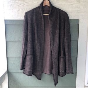 Cut Loose Open Front Lagenlook Cardigan w/ Pockets in Brown Size Small